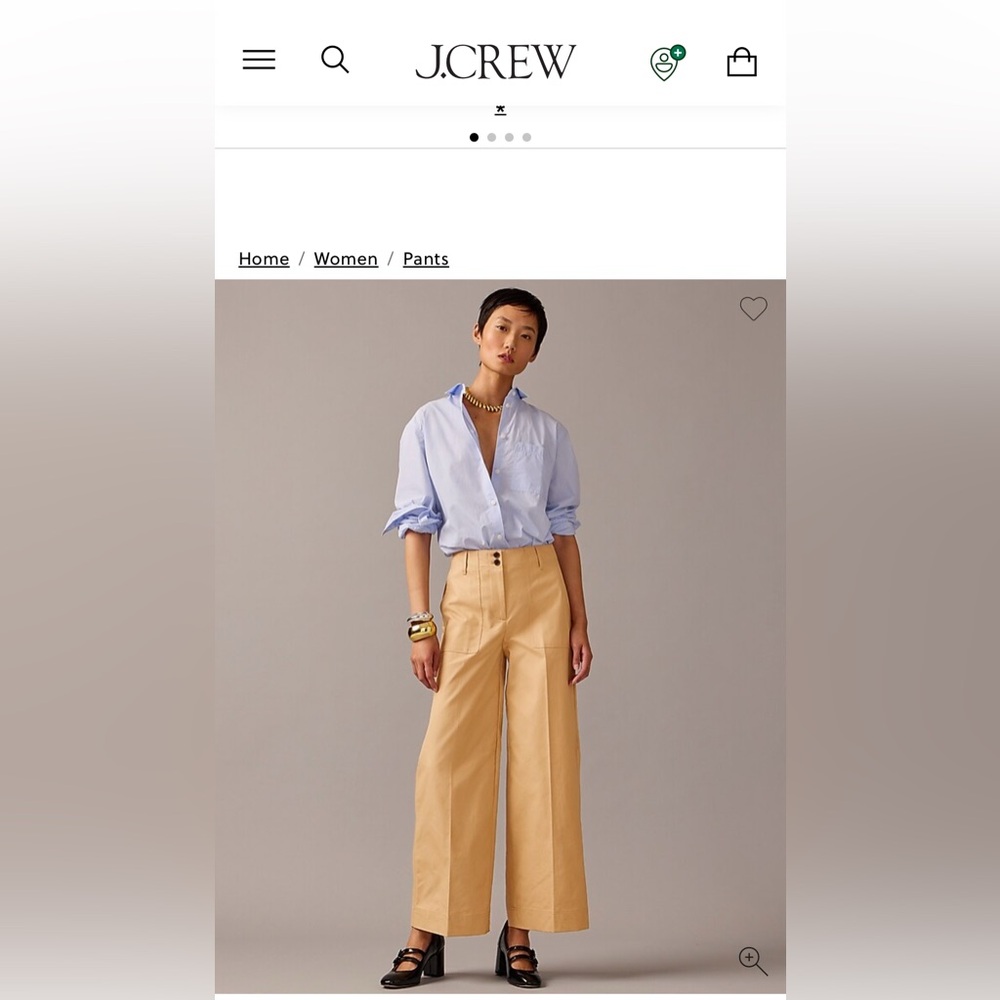 J Crew woman’s wide-leg pant trench canvas